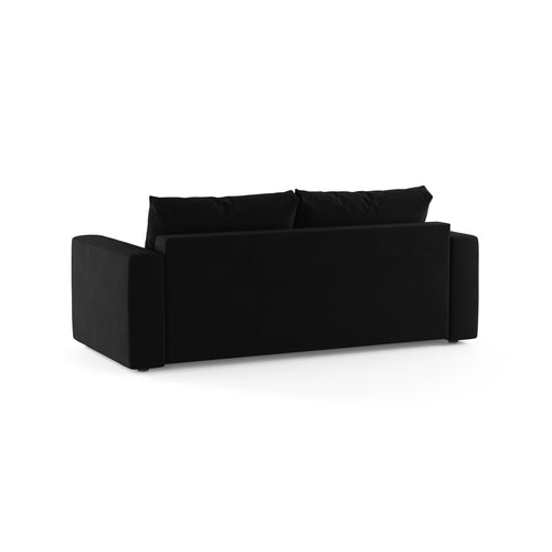 Cosmopolitan Design - Converteerbare bank Grena 3-zits, flueel zwart - 100x205x90cm