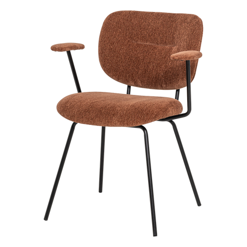 WOOOD eetkamerstoel armleuning roestbruin Brint - Set Van 2 - 80x63x58