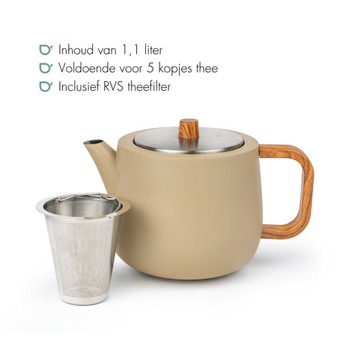 Bredemeijer -Theepot Facet - taupe - 1,1L