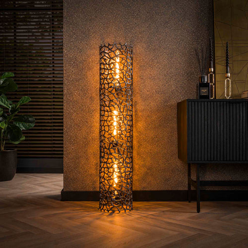 Giga Meubel Vloerlamp Weaver - Zwart Metaal - 3-Lichts - 25x25x122cm