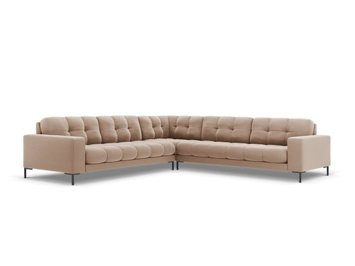 Cosmopolitan Design Symmetrische hoekbank Bali 6-zits, flueel, beige - 256x256x75cm