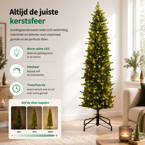 Black Box Trees Harma Kerstboom Pilaarvorm - Kerstboom met Timer & Dimfunctie - Kunstboom met Scharnierconstructie - Kerstversiering met LED