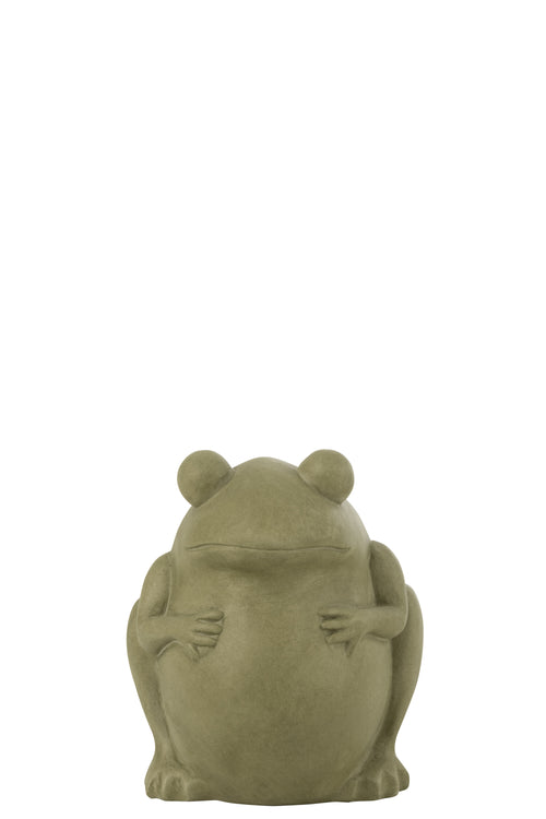 J-Line bloempot Frog - keramiek - groen - small - Ø 21 cm