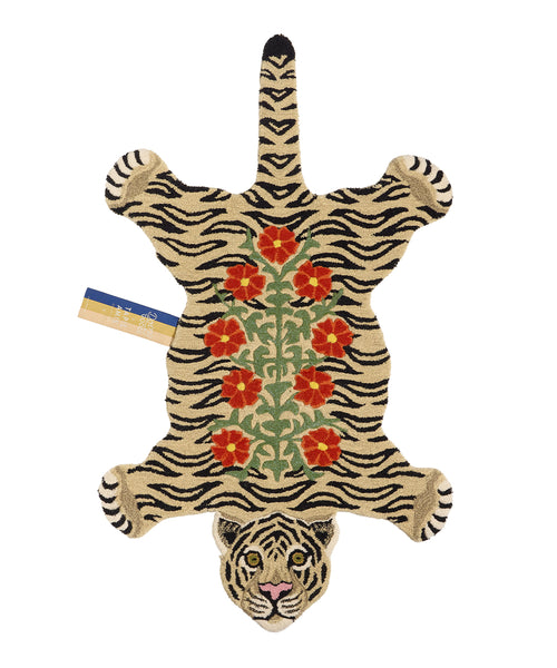 Doing Goods Floral White Vloerkleed - Groot 155 x 93 x 2 cm - 100% wol