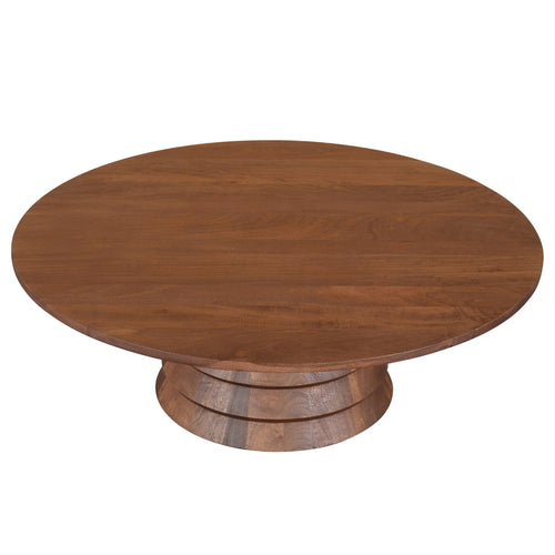 DÉJA Living Salontafel Marín - Rond Donkerbruin Mangohout - 90x90x31cm - vtwonen shop