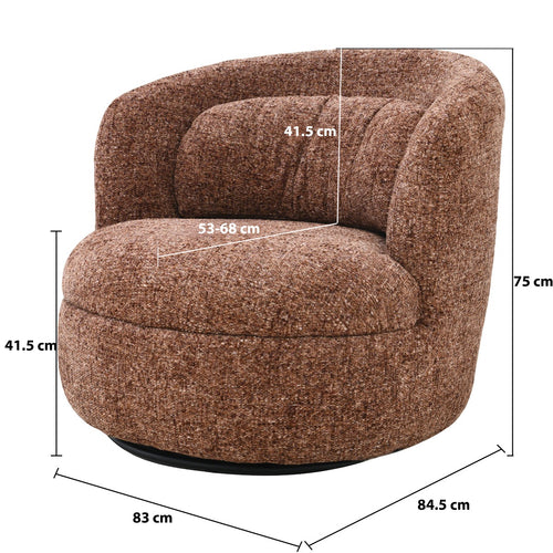 Livingfurn fauteuil Britt - rood - 85x84x76