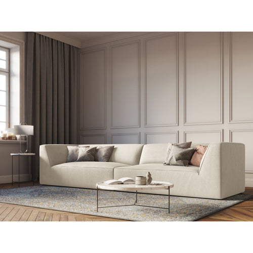 Cosmopolitan Design - Bank Siena 4-zits, ribfluwelen lichtbeige - 93x302x69cm
