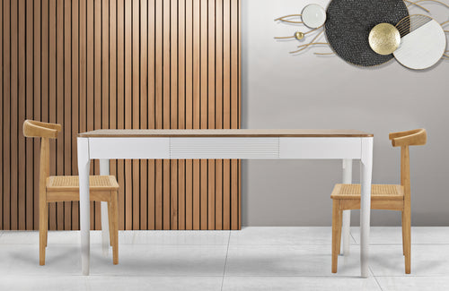 Mauro Ferretti eettafel - 180x90x80 cm - wit/bruin