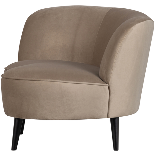 WOOOD loungefauteuil links Sara - Velvet - Khaki - 71x112x81 - vtwonen shop