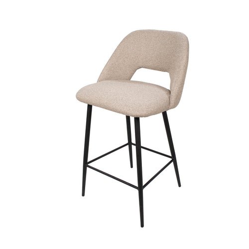 Giga Meubel Barstoel Nissa - Stof/Metaal - Taupe - Set van 2