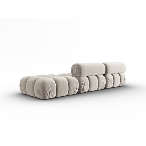 Cosmopolitan Design - Rechte modulaire bank Cortina 4-zits, flueel donkerbeige - 94x282x70cm