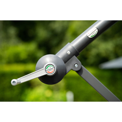 Corfu parasol - 250x250 cm - carbon black - licht grijs