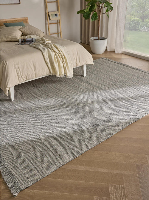benuta wollen vloerkleed Lars - lichtgrijs - 160x230 cm