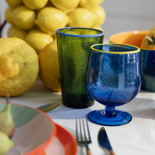 Kare Design Wijinglazen Bubbles blauw (4/set)