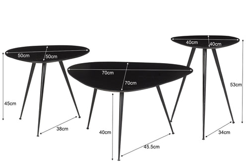 Brix salontafel Loua zwart - 70cm - mangohout