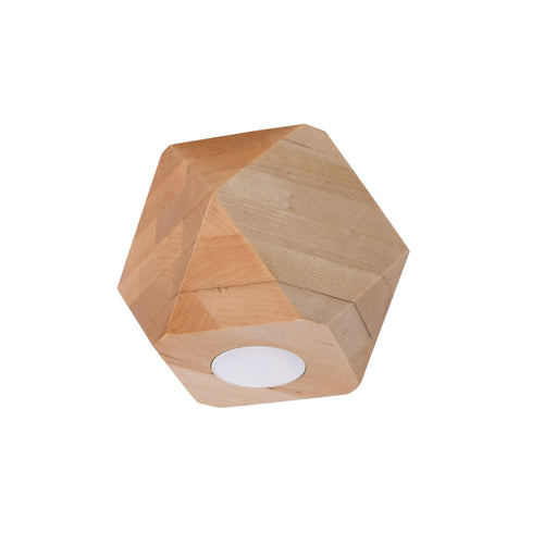 Sollux Lighting Plafondlamp WOODY 1 natuurlijk hout - 12x12x12cm