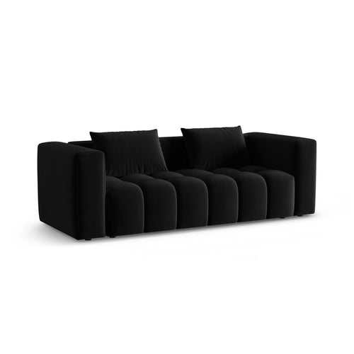 Cosmopolitan Design - Slaapbank met opbergdoos Verona 3-zits, flueel zwart - 98x252x85cm