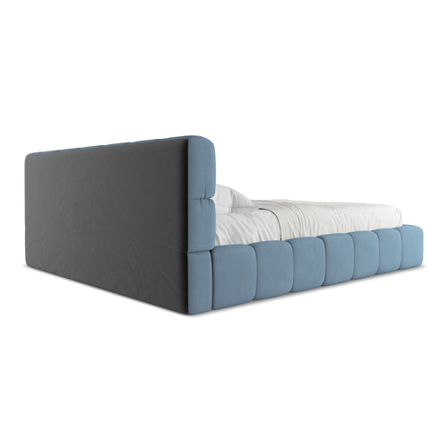 LaMiaSofa Bed met opbergruimte Roma - chenille stof - jeans - 200x228x82