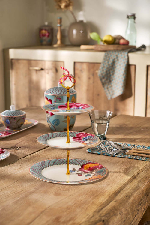 Pip Studio Etagere 3 laags - Blooming Tales - Lichtblauw