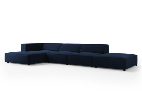 Cosmopolitan Design linker hoekbank Arendal 5-zits, flueel, koningsblauw - 166x341x70cm