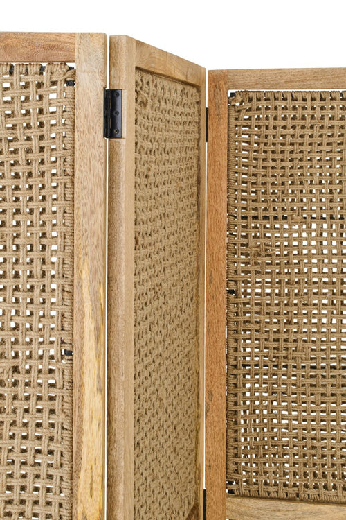 J-Line kamerscherm Rieten Panelen - hout - naturel