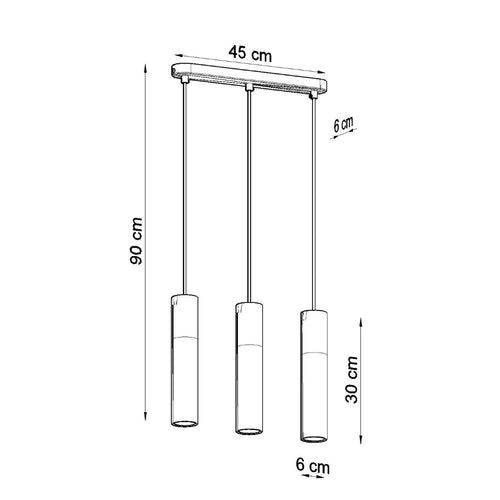 Sollux Lighting Hanglamp BORGIO 3L wit - 45x6x90cm