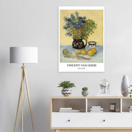 Artfulprints Poster met Lijst Vincent van Gogh - Still life   - A4 21x29.7 cm - Geel