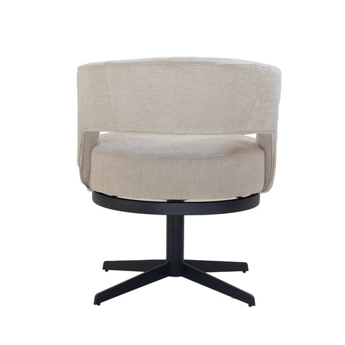 DÉJA Living Eetkamerstoel Louis - Stof/Metaal - Taupe - Set van 2 - vtwonen shop