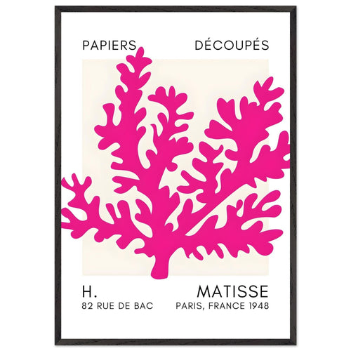 Artfulprints Poster met Lijst Matisse – Aqua bloom pink   - 70x100 cm - Roze