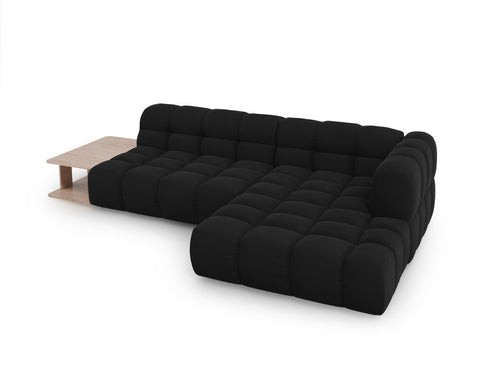 Cosmopolitan Design Modulaire hoekbank rechts Sky 4-zits, flueel, zwart - 162x297x70cm