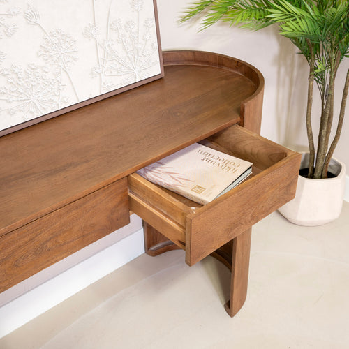 DÉJA Living Sidetable Xandrine - Donkerbruin Hout - 120x45x82cm