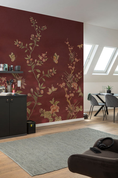 Komar fotobehang bloemen rood - 250 x 250 cm - 611192