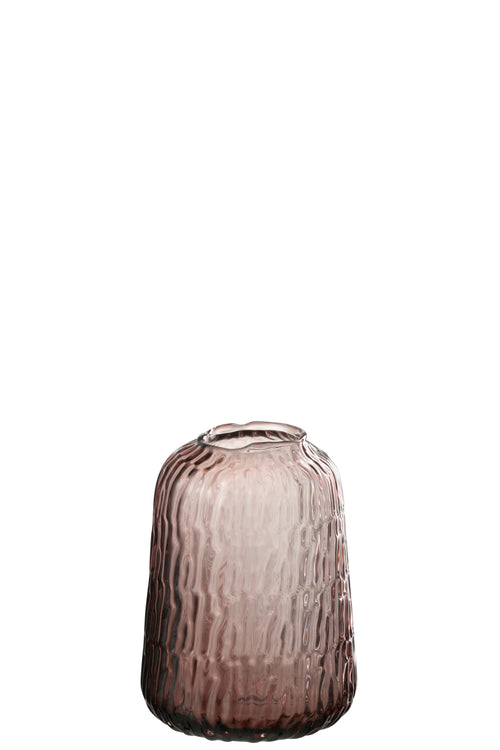 J-Line vaas Lolita - glas - roze - small - Ø 12.5 cm - vtwonen shop