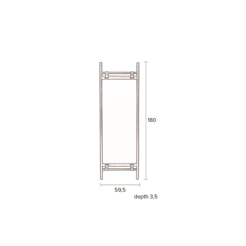Dutchbone Riva Spiegel Staand/ Passpiegel Rechthoekig 59,5x180 - Goud