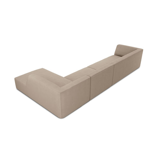 Cosmopolitan Design - Modulaire hoekbank rechts Siena 5-zits, structurele stof donkerbeige - 180x366x69cm
