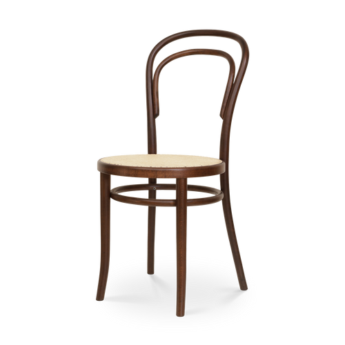 Fameg Vienna Thonet No.14 Houten Bistrostoel Walnoot - Rotan Zitting