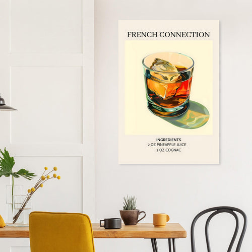 Artfulprints  French Connection cocktail - Ingrediënten   poster 70x100 cm - vtwonen shop