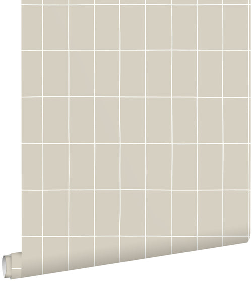 ESTAhome behang kleine tegeltjes beige - 50 x 900 cm - 131791