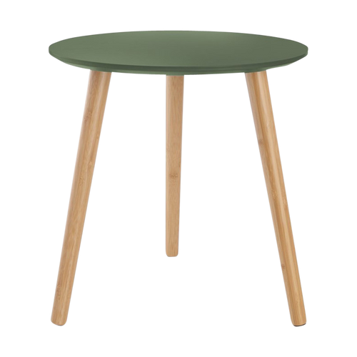 Lisomme Esma houten bijzettafel groen - Ø 40 cm