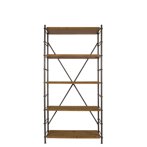 Dutchbone Iron Opbergkast/ Stellingkast Hout/ Metaal Bruin