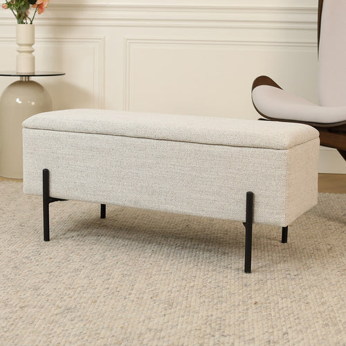 Nolon Jente bankje met opbergruimte beige melange - 95 x 37 cm