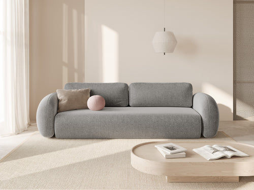 Cosmopolitan Design Slaapbank met opbergdoos Tonale 3-zits, chenille lichtgrijs - 105x262x88cm