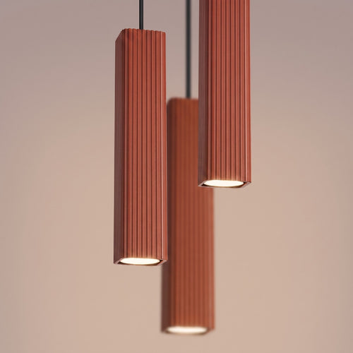 Sollux Lighting Hanglamp RAYO 3P rode oker - 20x20x108cm
