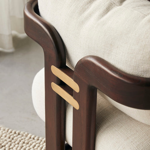 Tikamoon Fauteuil in mindi en ecru stof - Beige - vtwonen shop