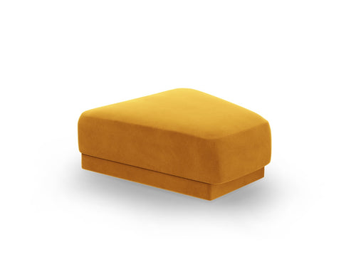Micadoni Poef Miley flueel, geel - 79x88x40cm
