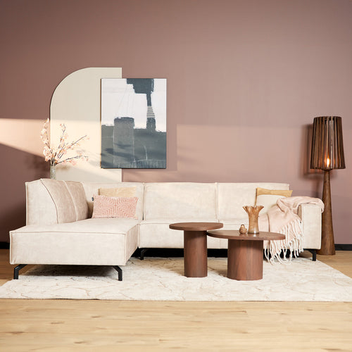 MySofa 2,5-zits Hoekbank Floris - Links Beige Velvet - 285x210x82cm