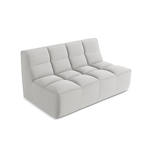 LaMiaSofa Tweezits modulaire bank Belluno - velours - zilver - 160x93x75