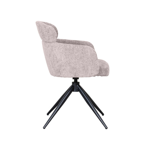 LABEL51 Eetkamerstoel Levi - Naturel Stof - Draaibaar - Set van 2 - vtwonen shop