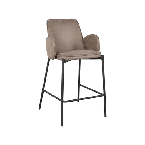LABEL51 Barstoel Joni - Taupe - Zithoogte 63cm - Set van 2