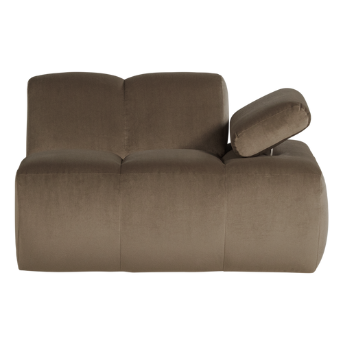 WOOOD 1-zits bank arm rechts Mojo - Velvet - Taupe - 74x124x97